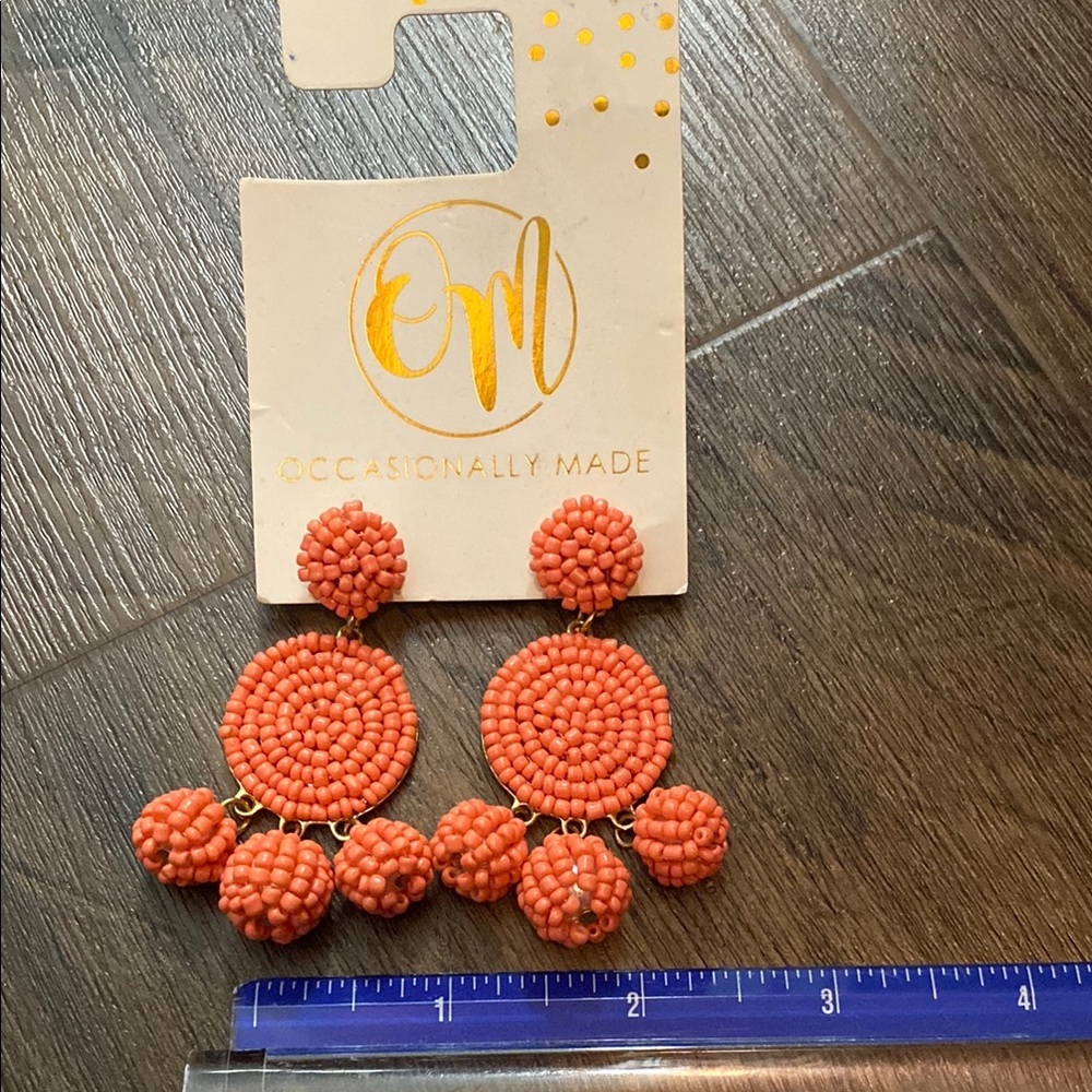 **bundle with any item to get for free** Occasionally Made Orange Beaded Earring